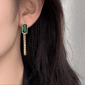 💚Gold plated chain tassel earrings